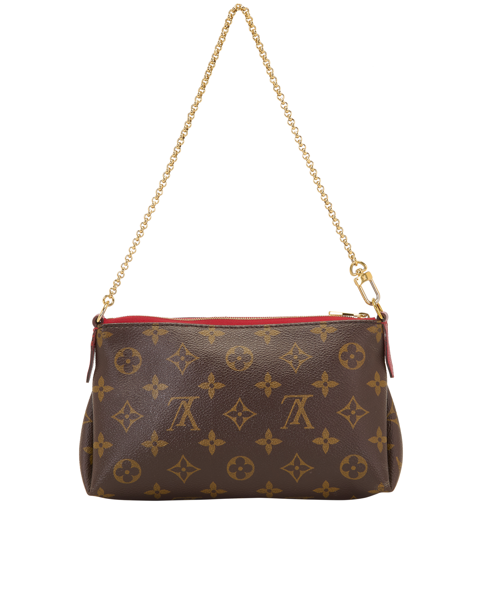 Pallas Clutch, &pound;595, Handbags, Red, Canvas/Leather, Back view